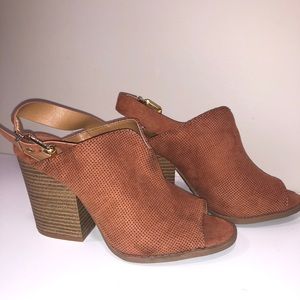 Altar’d State brown peep toe bootie boot